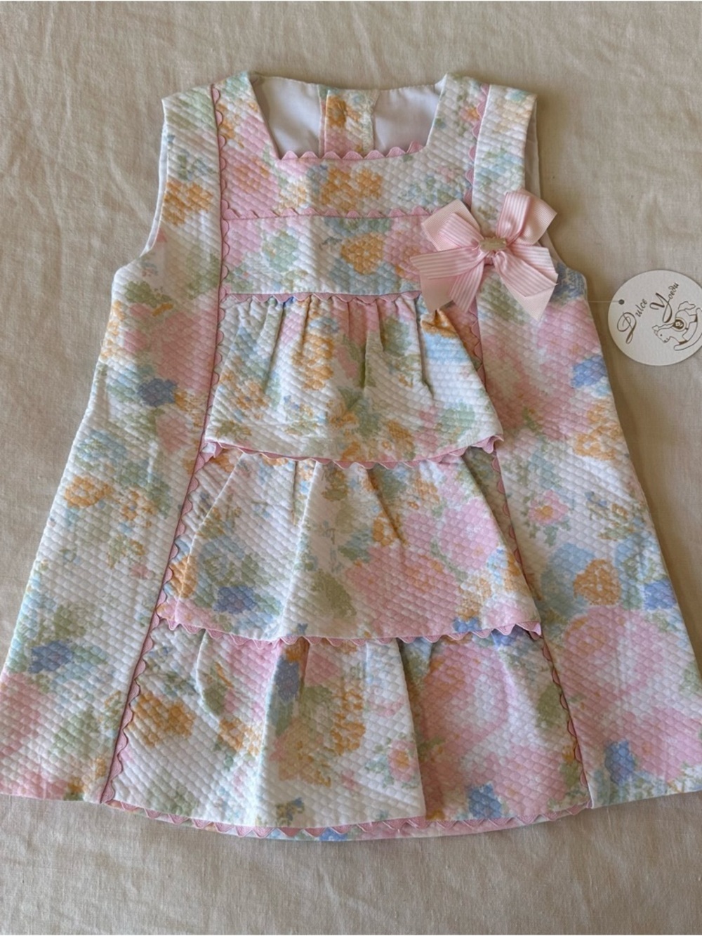 Dulce Yoedu Infant Baby Girl Floral Ruffled 12 Months Dress NEW NWT